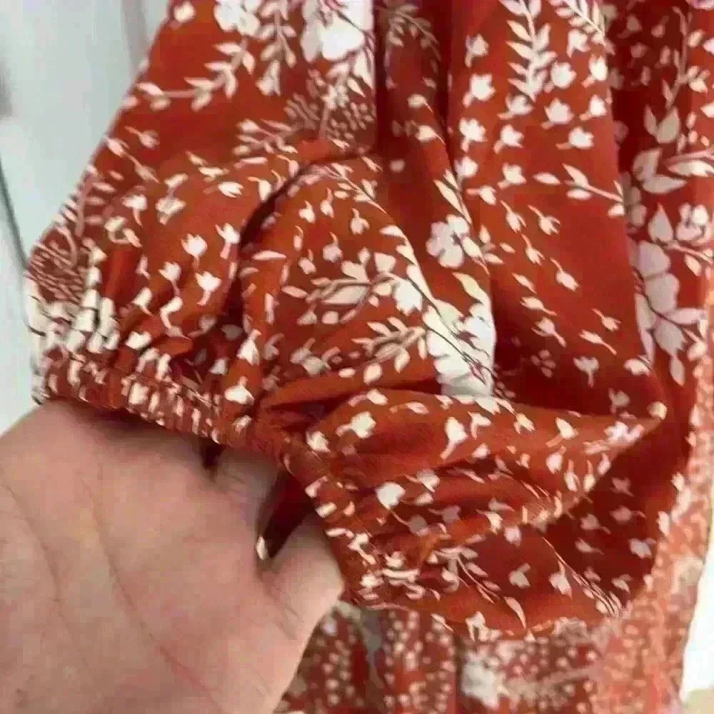 Rust Floral Here Comes The Sun Dress Size Large​ - Picture 7 of 9